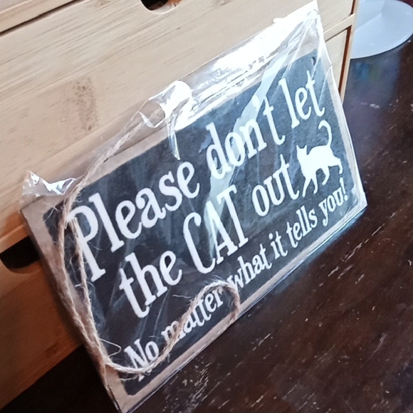 Cat Sign with White Text - Picture 3 of 5